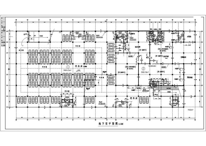某地大型商场平面建筑图（标注详细）_图1