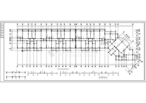 底框商业住宅楼结构施工设计CAD图纸-图二