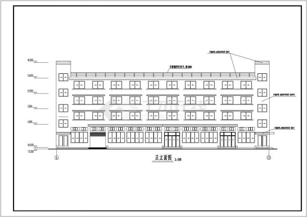 某市多层公司宿舍楼建筑设计施工图-图一