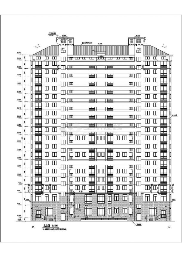 某小区十八层综合住宅楼建筑设计图-图二