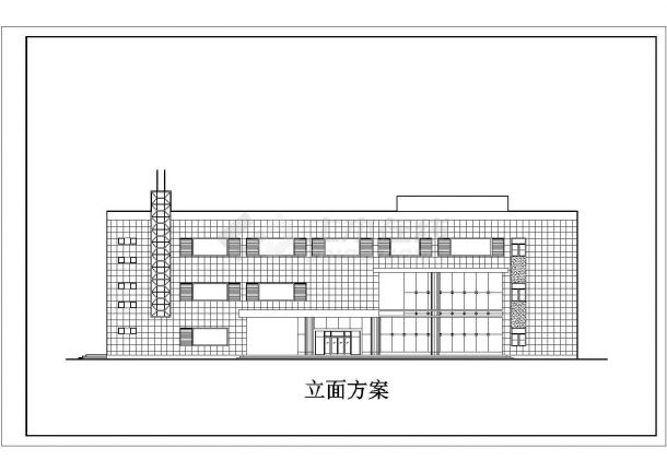 某地四层商场cad平立面建筑设计图-图一