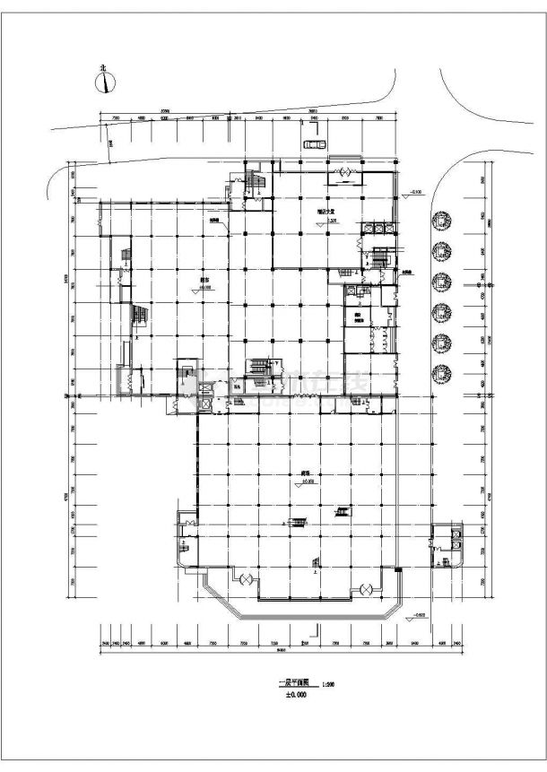某地商场建筑平面设计图（共11张）-图一