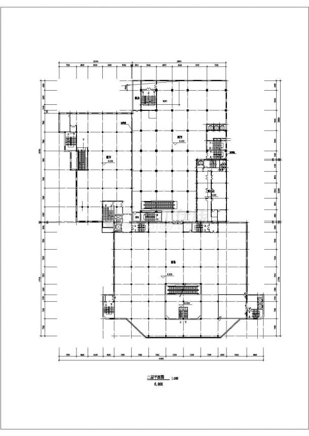 某地商场建筑平面设计图（共11张）-图二