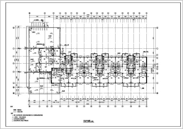 某地区高层住宅建筑cad平面图纸-图二
