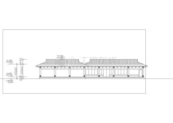 某市温泉浴场平立面建筑设计CAD施工图-图一