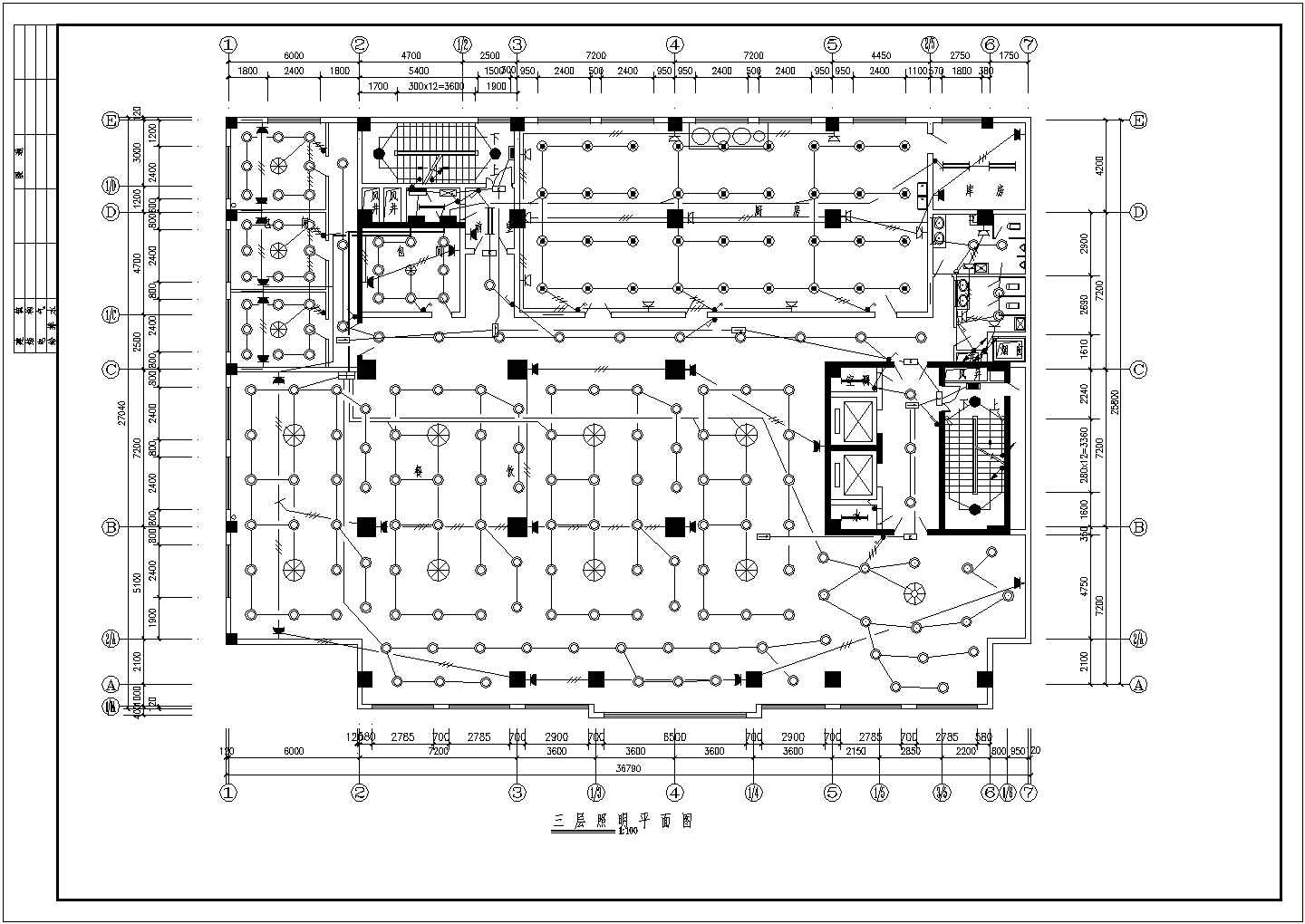 某综合楼照明平面设计方案全套CAD图纸