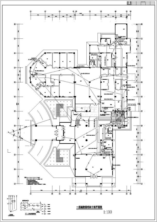 培训中心综合楼电气施工全套CAD图纸-图一