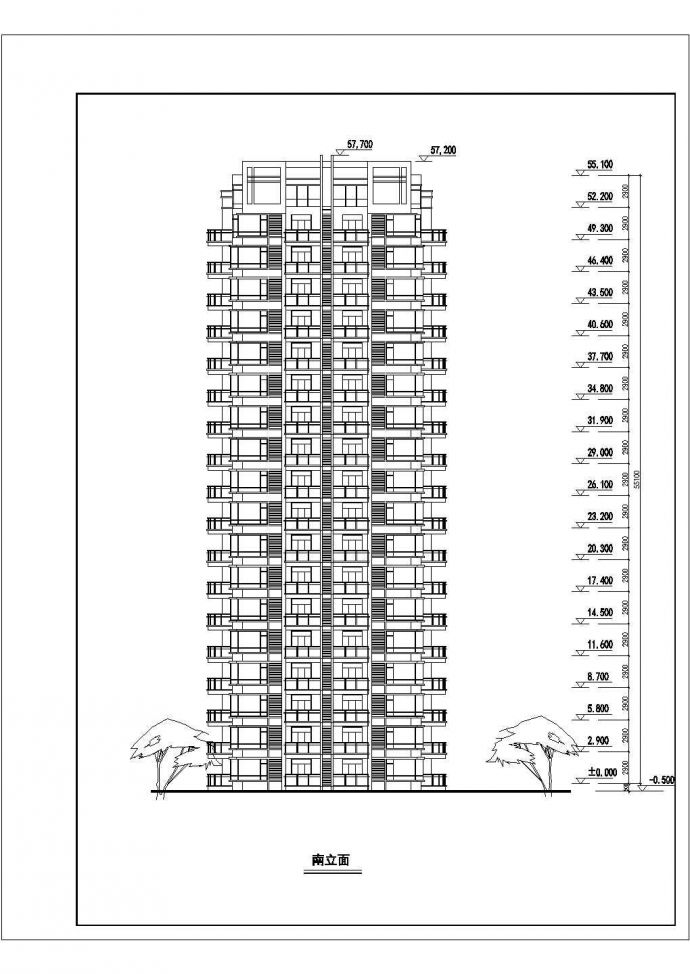 某地十八层居民住宅楼户型建筑设计图_图1