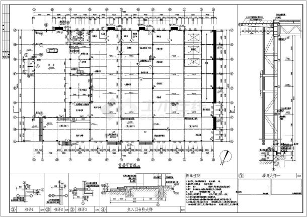 某二层办公楼建筑详细设计CAD图纸-图二