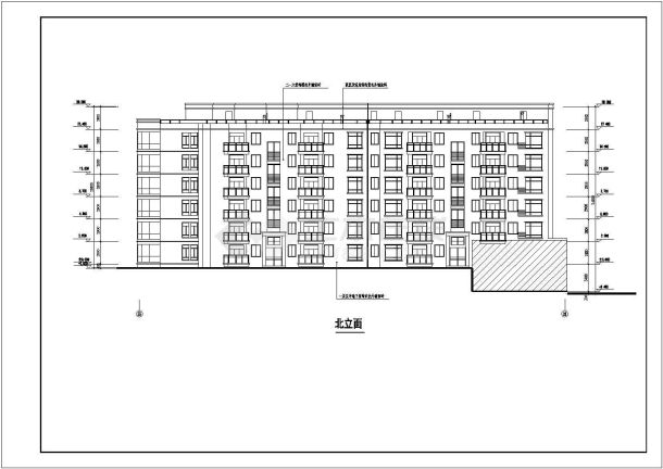 某两栋七层沿街商铺住宅楼建筑设计图-图二