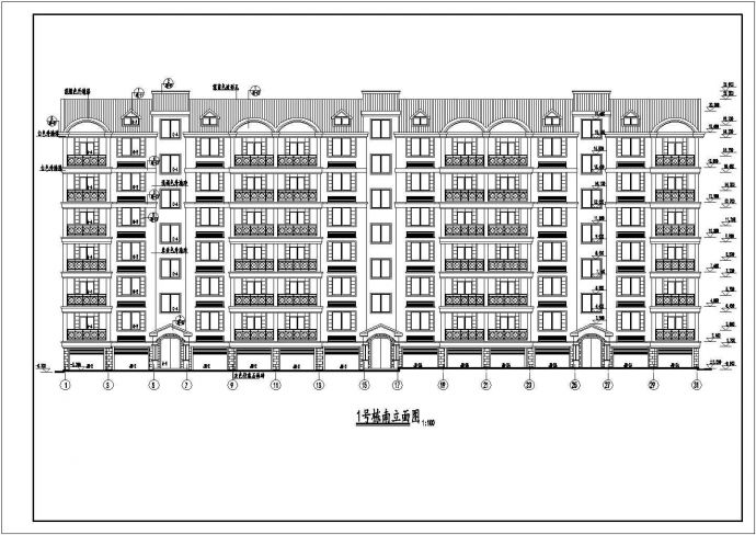 六层砖混结构小区住宅楼建筑设计图_图1