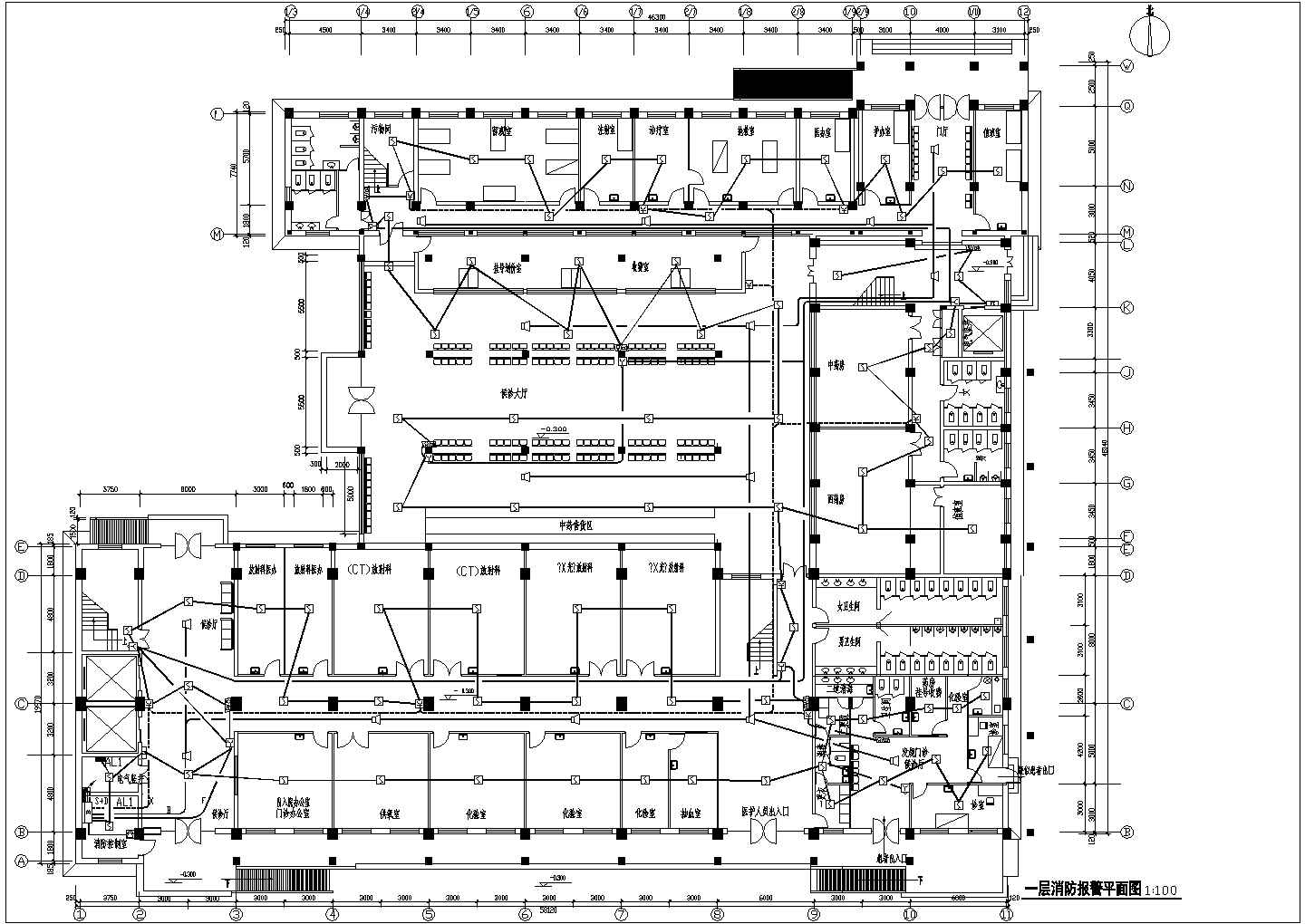 某建筑电气消防系统设计施工CAD图