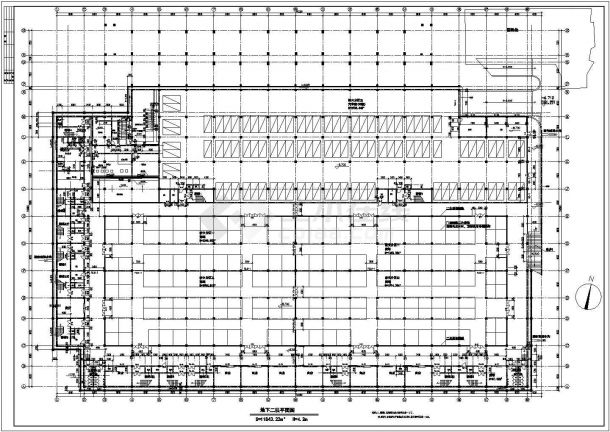 某地带地下室大型商业综合楼设计图-图二