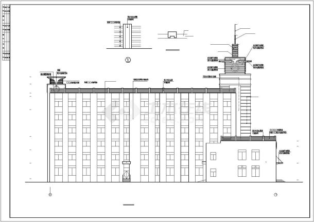 某六层汽车培训综合楼建筑施工图纸-图一