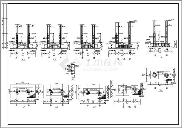 框剪结构商务楼设计建筑结构CAD图-图一