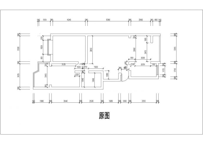 [杭州]经典三口之家室内装修cad施工图纸_图1
