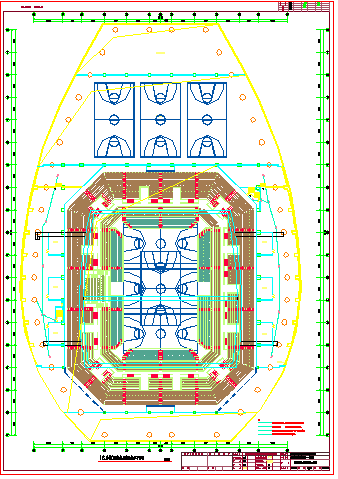 某专业大型体育馆照明cad设计图纸-图一