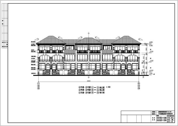 某豪华花园低密度多层欧式住宅建筑图纸-图一