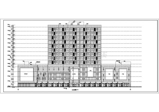 十三层框架结构商业综合楼建筑施工图-图二