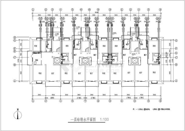 某七层居民住宅楼给排水设计施工图-图二