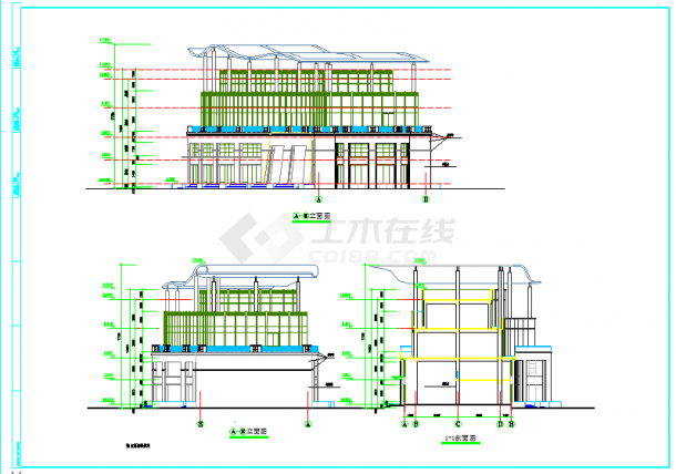 某商业会所建筑施工cad图纸全套-图二