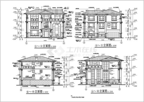 某地三层豪华别墅户型建筑施工方案图-图一