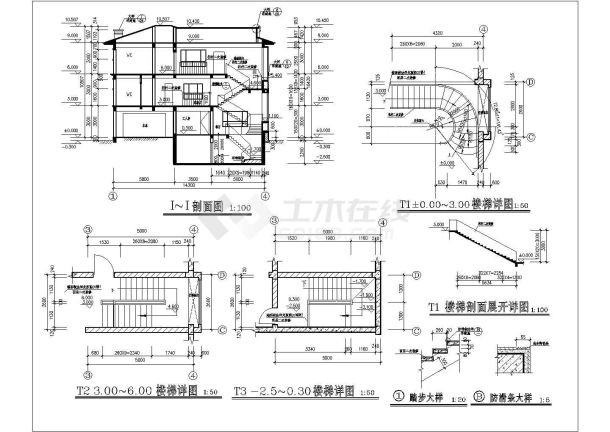 某地三层豪华别墅户型建筑施工方案图-图二