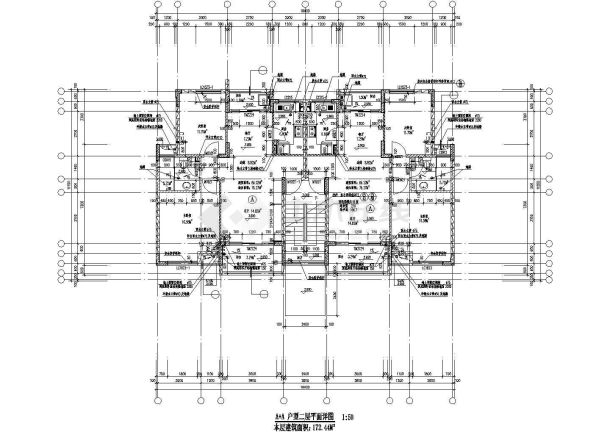 某商住楼建筑设计cad户型图纸全套-图二