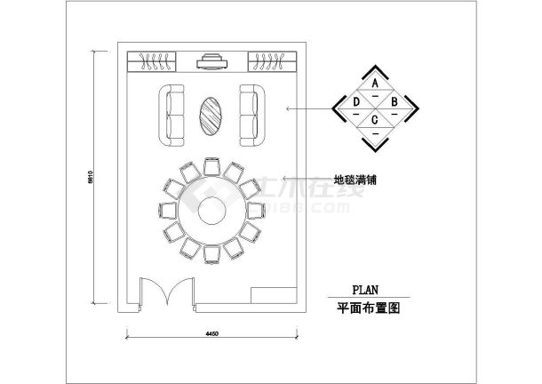 某地区某餐厅包间cad设计详细图纸-图一