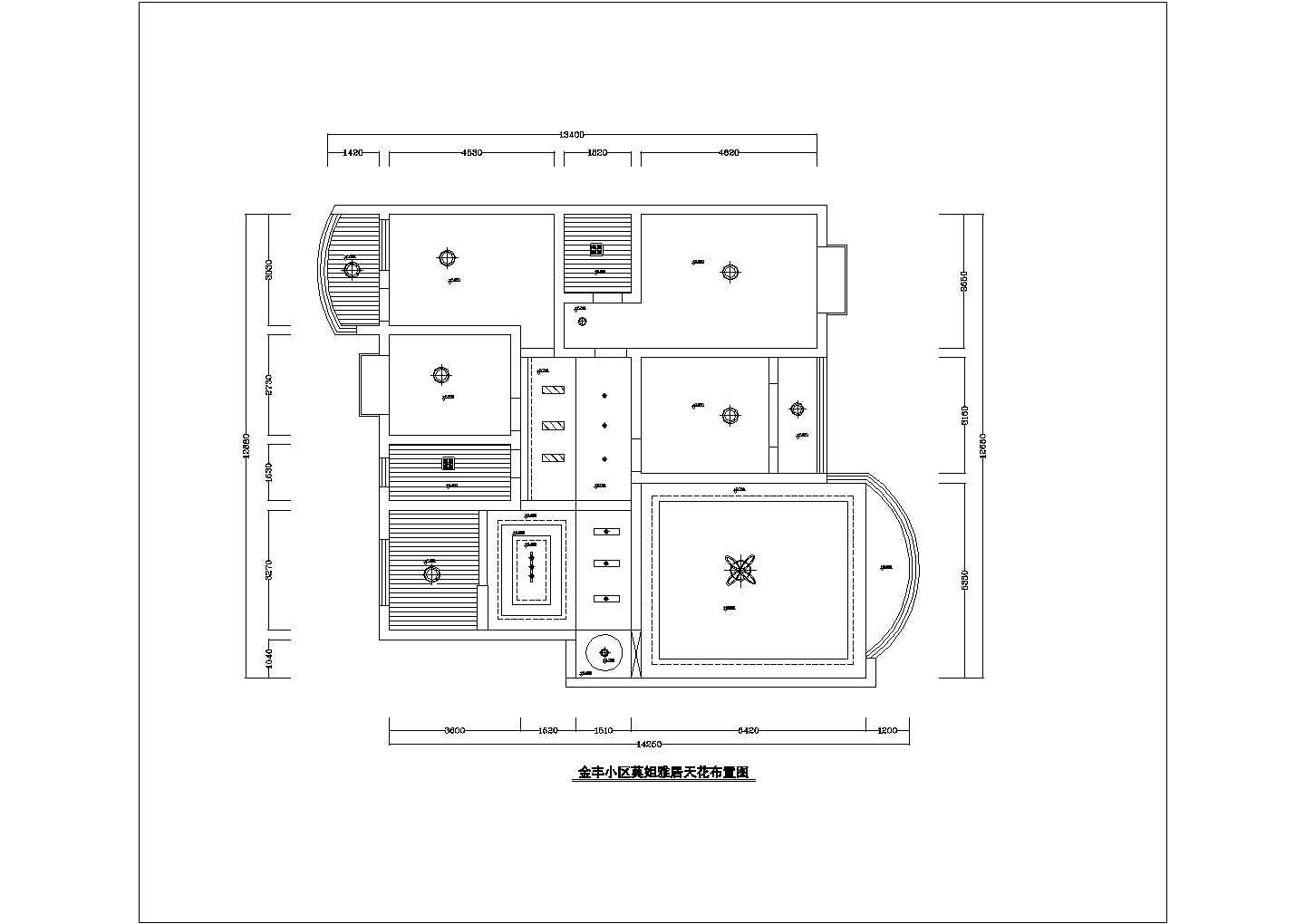 经典四室两厅两卫室内家装cad施工设计图
