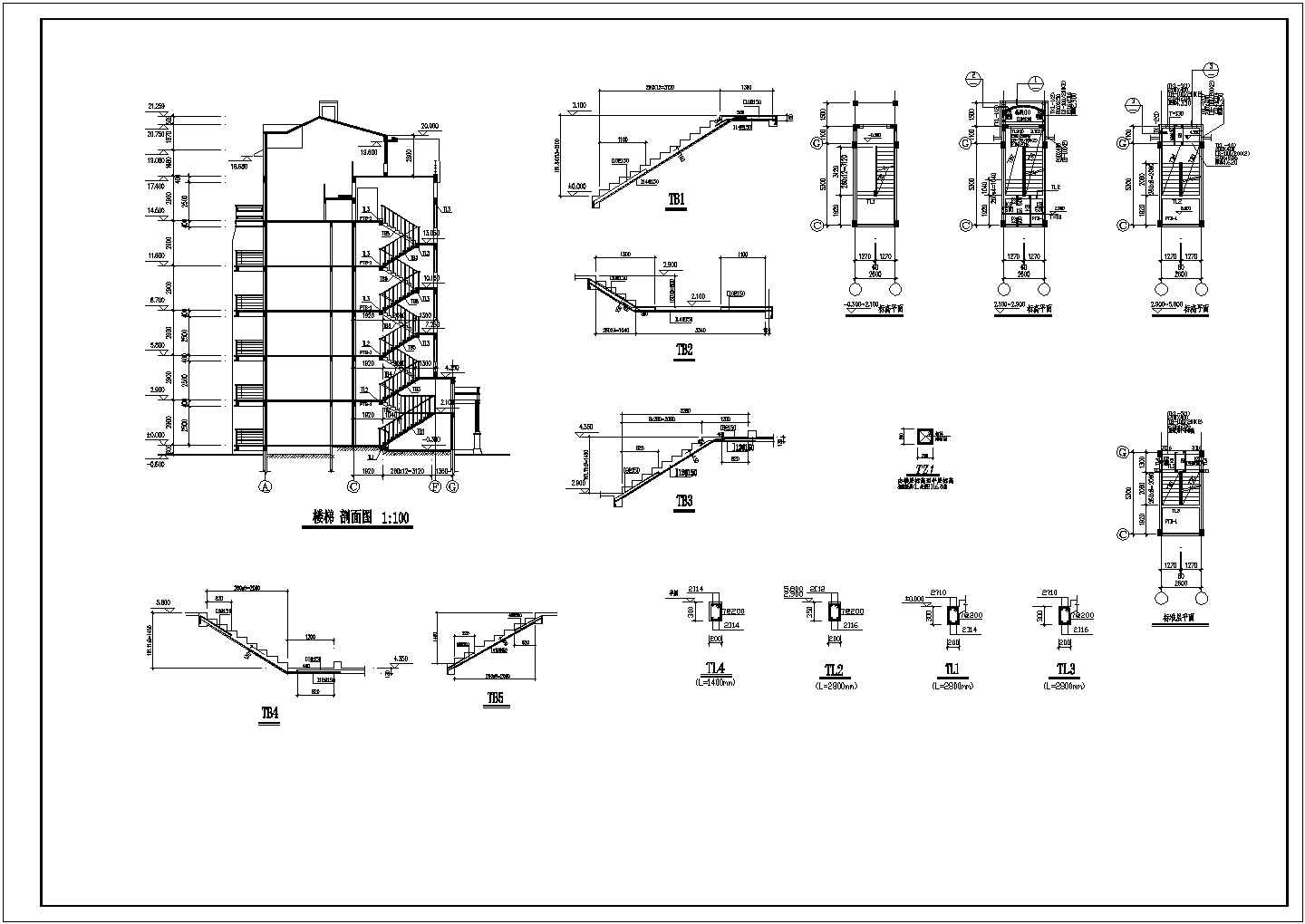 一层异型柱结构住宅楼建筑结构设计施工图