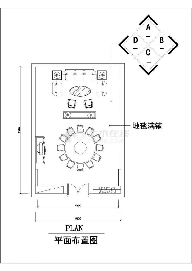 某地区某餐厅豪华包间设计cad详图-图一