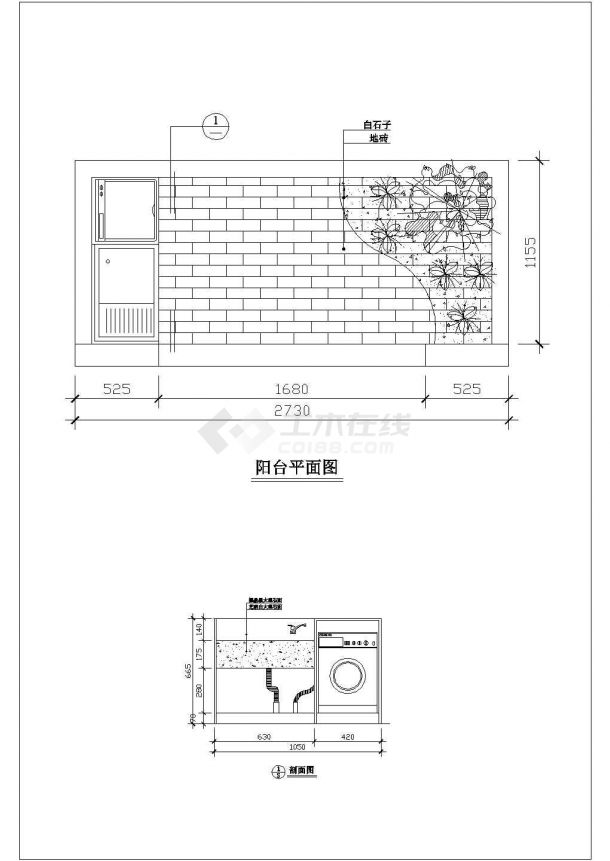 几十种室内阳台景观盆景cad设计施工图纸-图二