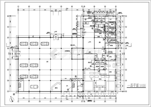 二层车展厅施工图设计（含厨房楼梯、厨房、卫生间大样）-图二