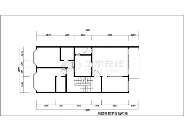 某小型别墅室内装修cad施工设计图纸-图二