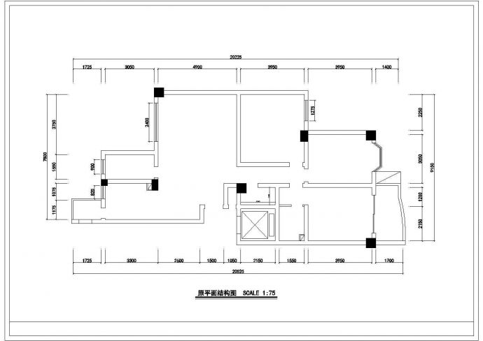 一套经典三室两厅两卫家装cad详细设计施工图_图1