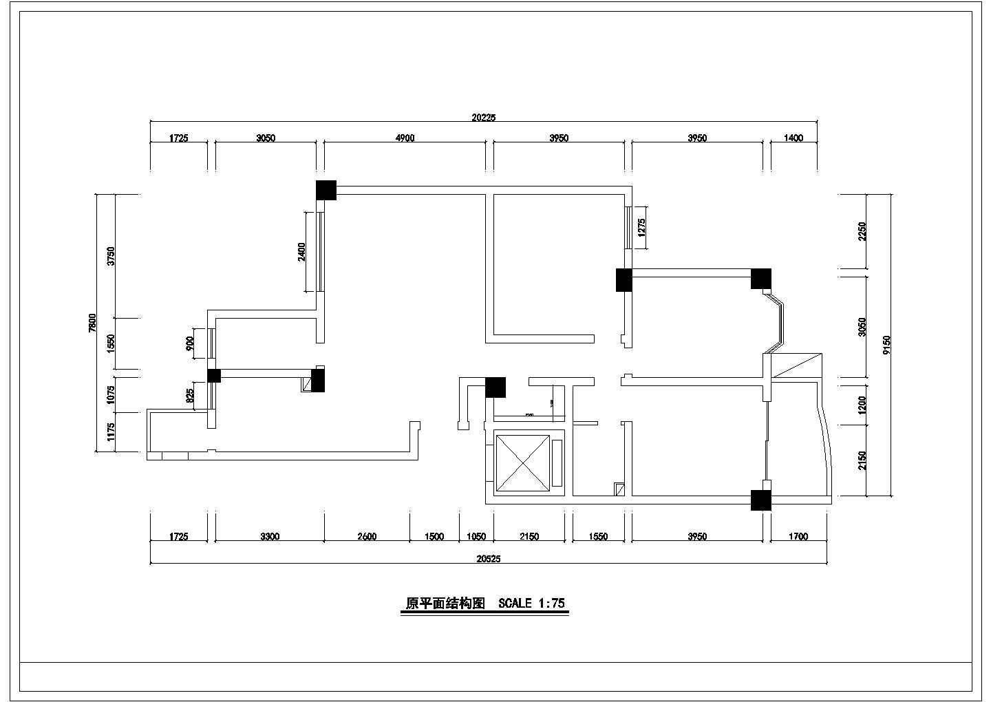 一套经典三室两厅两卫家装cad详细设计施工图