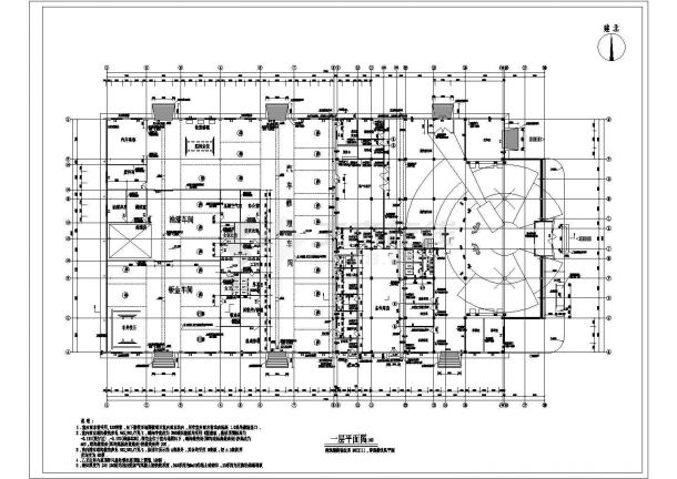 二层钢结构大众标准汽车展厅建筑设计图-图一