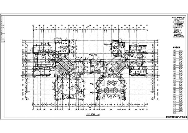 某地三十三层高层住宅建筑施工CAD图-图二