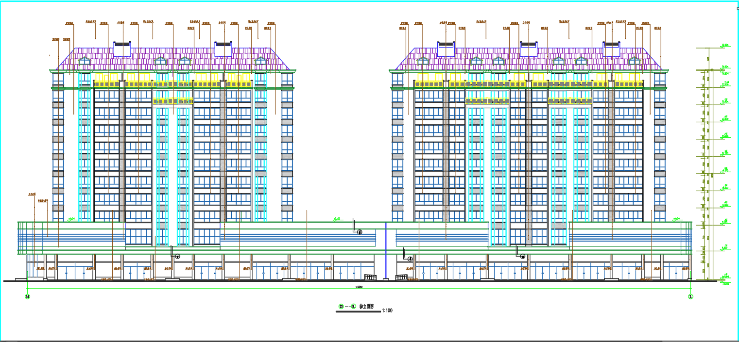 某小区单栋高层住宅建筑设计CAD图纸