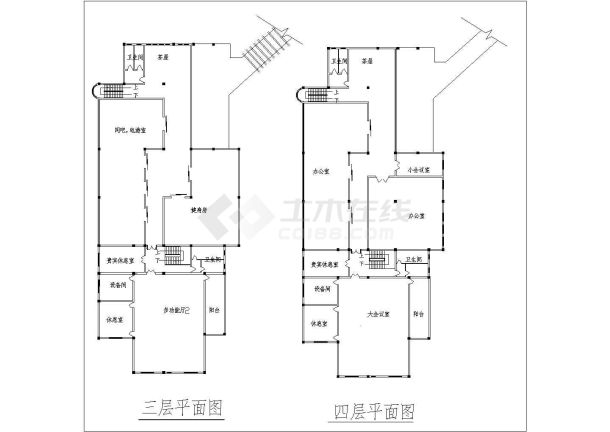 某地区某休闲中心建筑施工cad设计图-图一