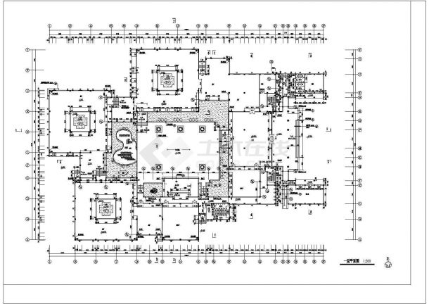 某地区某大型文化娱乐中心平面cad图-图一