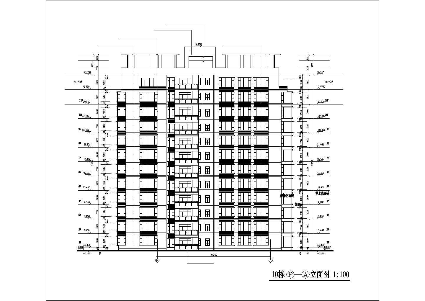 某地小区十二层两栋住宅楼建筑设计图