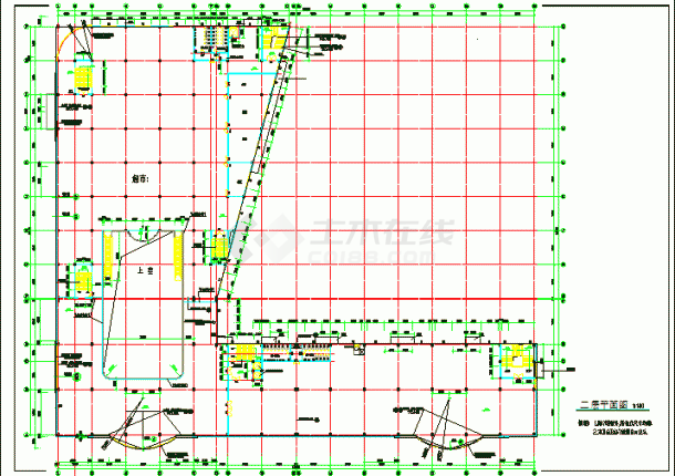 某市大型商业广场建筑CAD设计施工图纸-图二