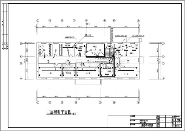 某地区营房电气全施工设计CAD施工图纸-图二