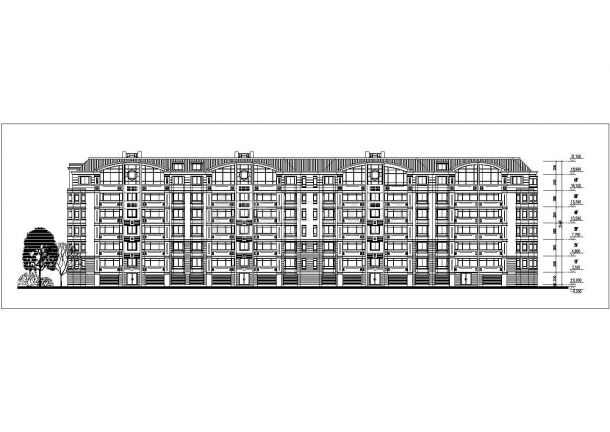 某六层999平方米住宅建筑设计图-图二