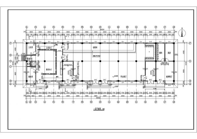 某地学校两层学生餐厅建筑施工方案图纸_图1