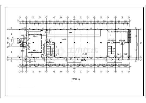 某地学校两层学生餐厅建筑施工方案图纸-图二