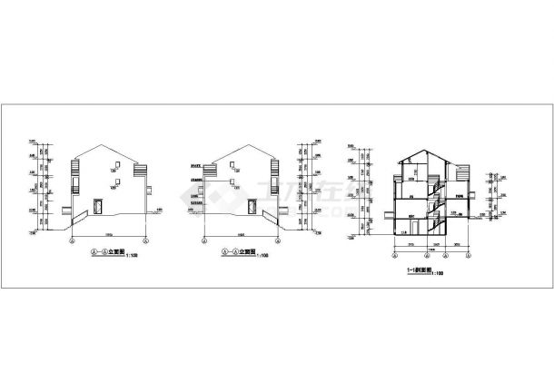 某地三层小型居住楼房建筑设计图纸-图一