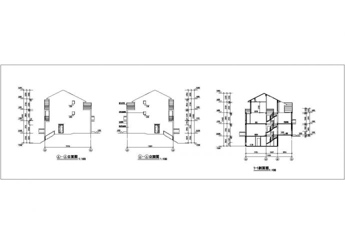 某地三层小型居住楼房建筑设计图纸_图1